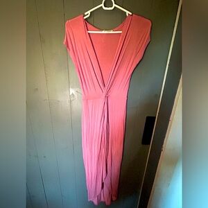 Pink *faux* wrap dress